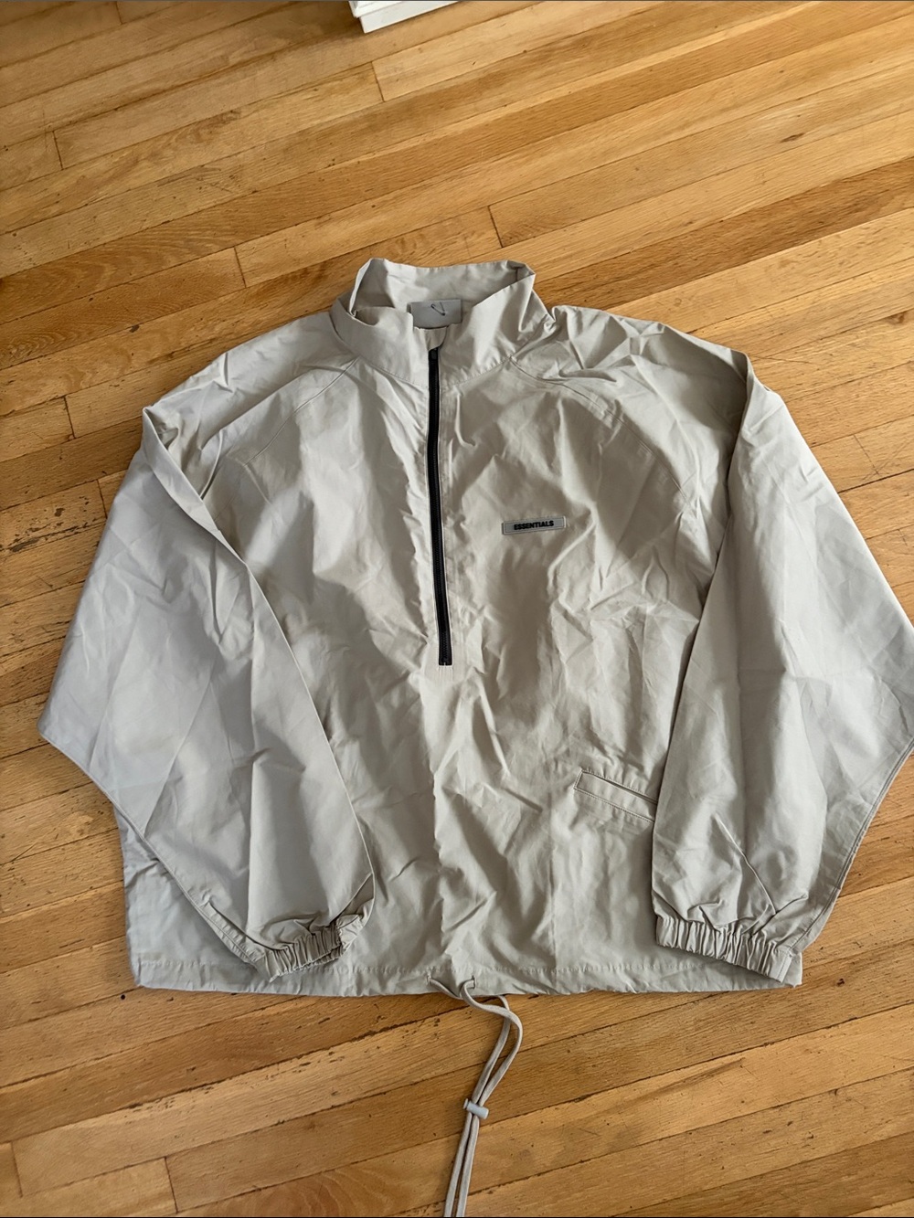 Essentials Men's Light Gray Half-Zip Pullover Jacket